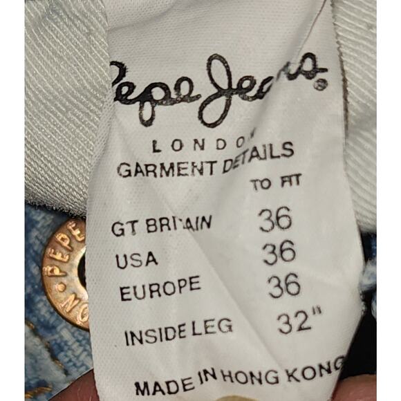 Vintage Pepe Jeans London 36x32 Baggy Distressed Hip Hop Wide Leg Street Rare! - Picture 11 of 11